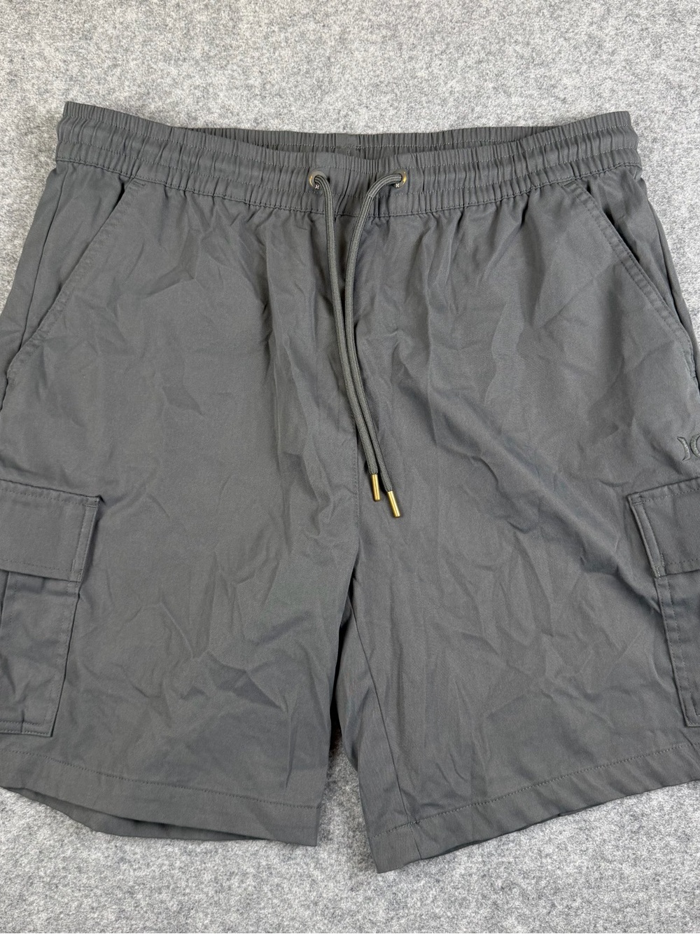 Hurley Men’s Large Gray Stretch Cargo Shorts Casual Athletic Utility Hiking Swim